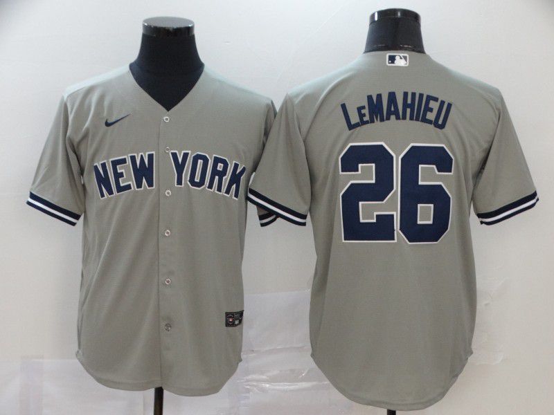 Men New York Yankees #26 Lemahieu Grey Nike Game MLB Jerseys->new york yankees->MLB Jersey
